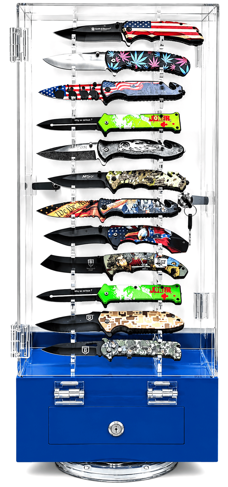 Display Knife Counter Revolving 2 sides with Door 24ct