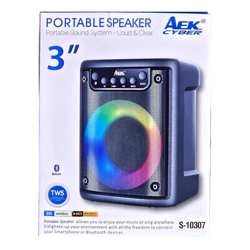 AEK Cyber S-10401 RGB Light Portable Speaker S-10307
