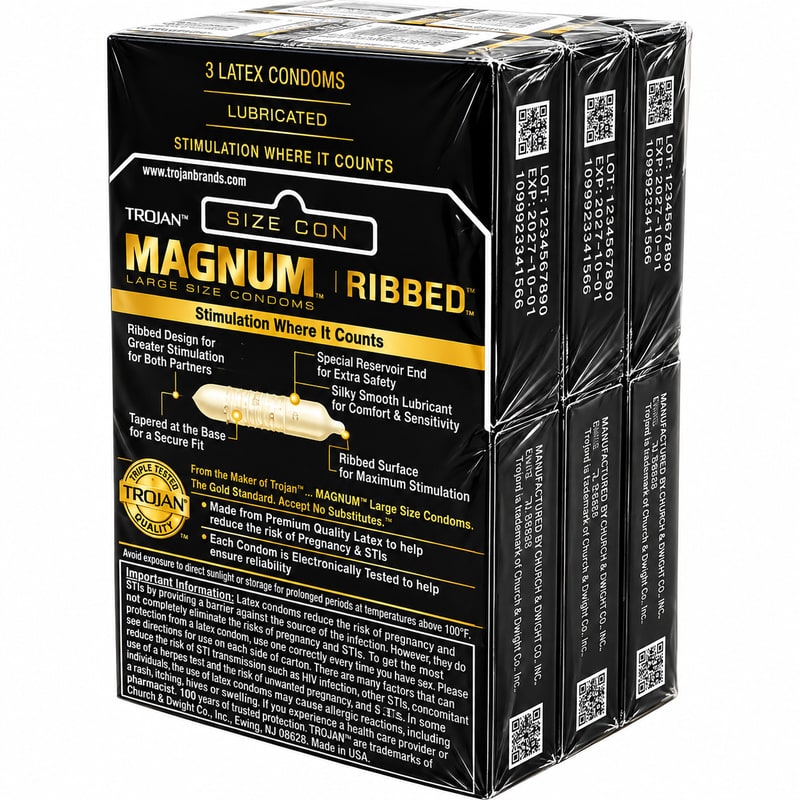 Trojan Magnum Ribbed CON - TR - 64208