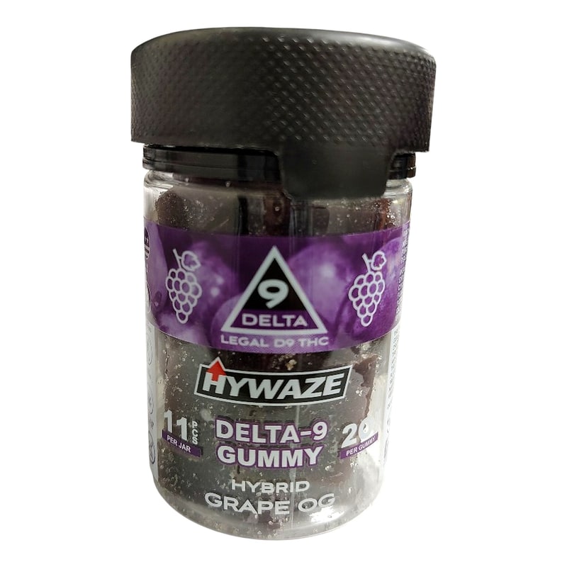 Hywaze Gummies D9 220mg Bottle-Grape OG