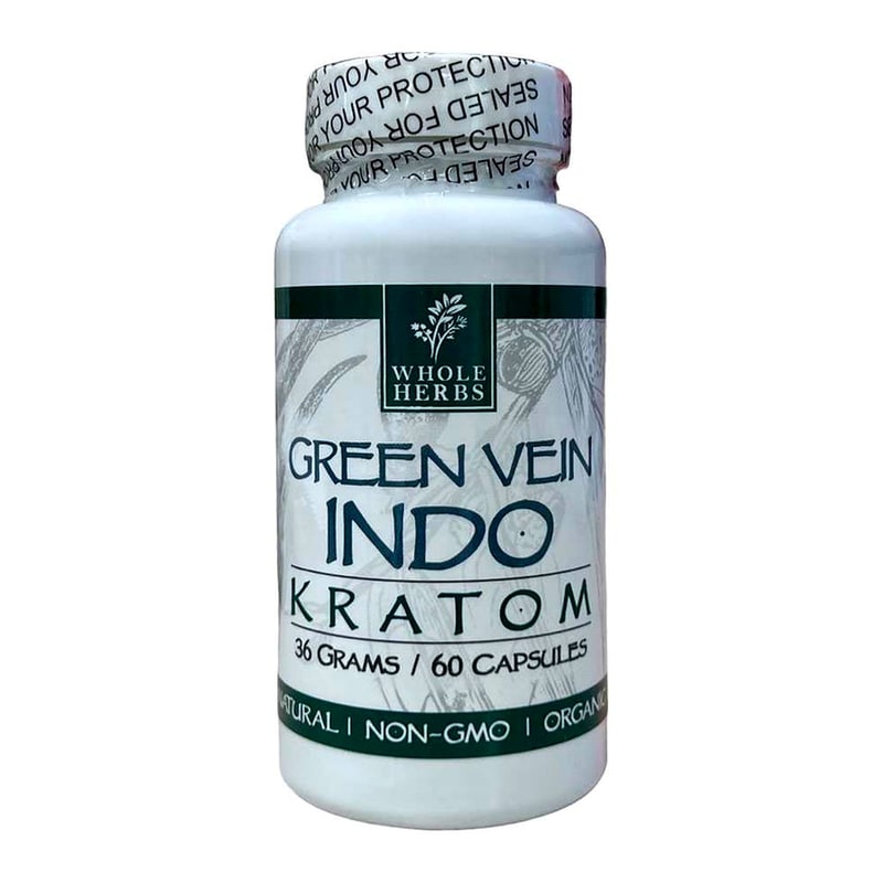 Whole Herbs Kratom 36G 60ct Bottles-Green Vein-Indo