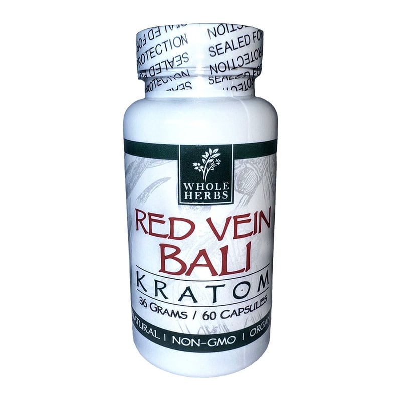 Whole Herbs Kratom 36G 60ct Bottles-Red Vein-Bali