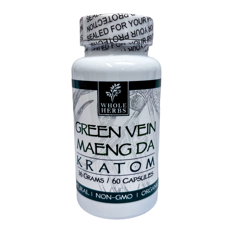 Whole Herbs Kratom 36G 60ct Bottles-Green Vein-Maeng Da