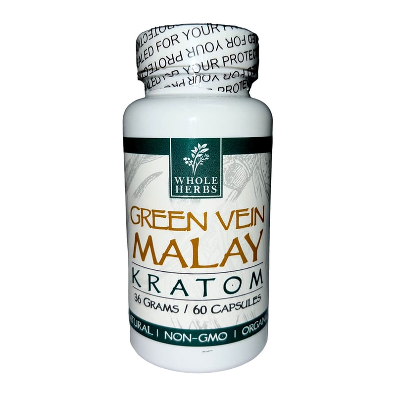 Whole Herbs Kratom 36G 60ct Bottles-Green Vein-Malay