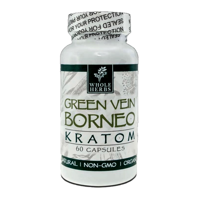 Whole Herbs Kratom 36G 60ct Bottles-Green Vein-Borneo
