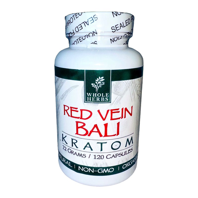 Whole Herbs Kratom 72g 120ct Bottles-Red Vein-Bali