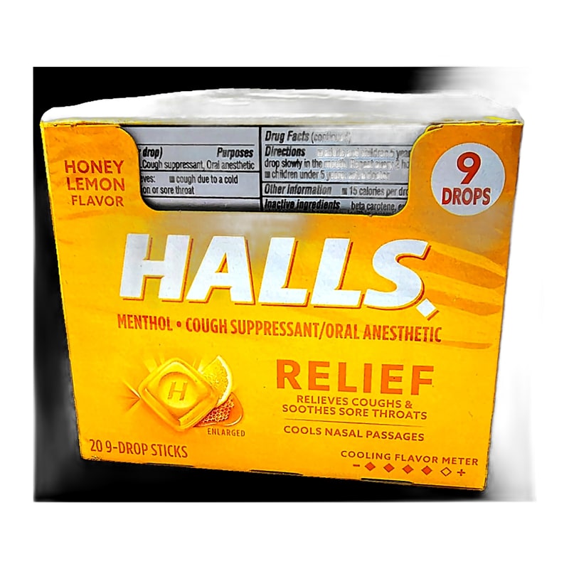 Halls 20ct Tray-Honey & Lemon