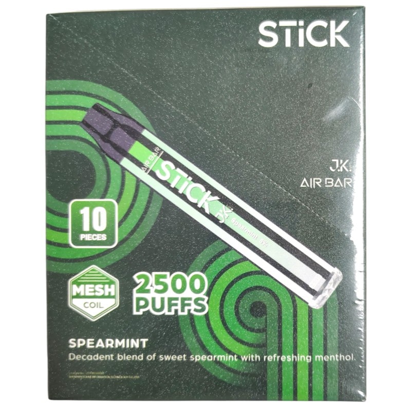 Air Bar Stick 2500 Disposable 10ct Box - Spearmint