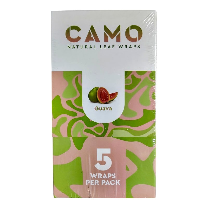 Camo Natural Leaf Wraps 5ct 25pk Box-Guava