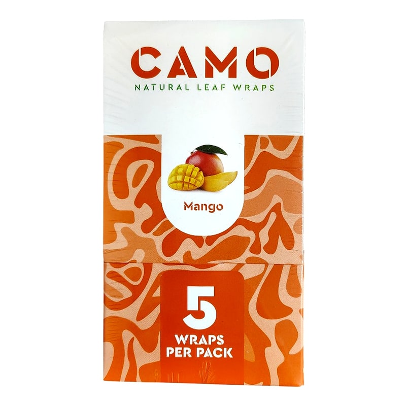 Camo Natural Leaf Wraps 5ct 25pk Box - Mango