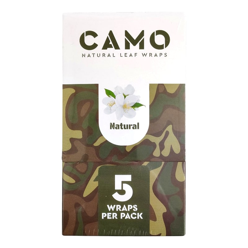 Camo Natural Leaf Wraps 5ct 25pk Box-Natural