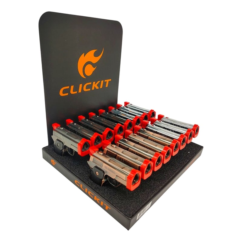 Click It Triple Torch Lighter Pistol 16ct Box GH-10260-3