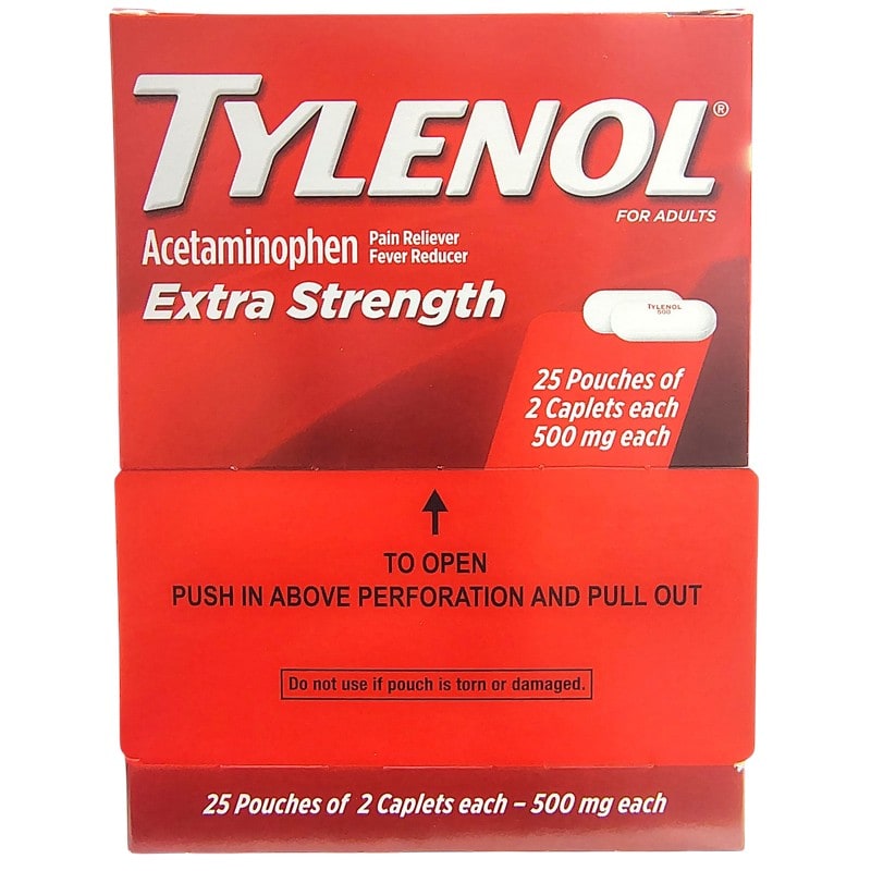 Tylenol Extra Strength Caplets 25ct 2pk Box 0361