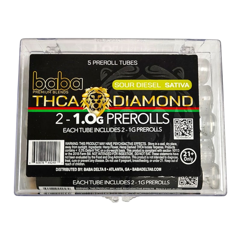 Baba Premium Blends THCA Diamond 1.0G Pre-Roll 2pk 5ct-Sativa-Sour Diesel