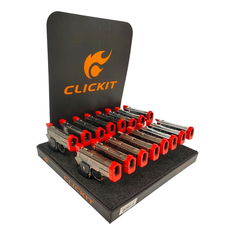 Click It Double Torch Lighter Pistol 16ct Box GH-10260-2