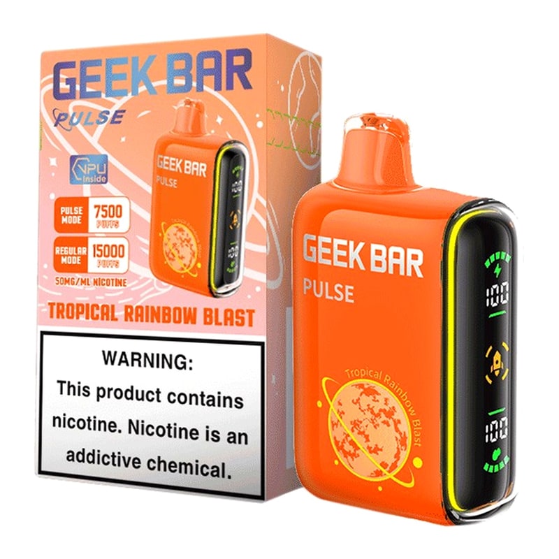 Geek Bar Pulse 15000 5ct Box-Tropical Rainbow Blast