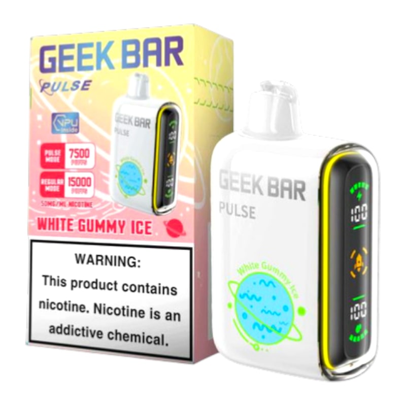 Geek Bar Pulse 15000 5ct Box-White Gummy Ice