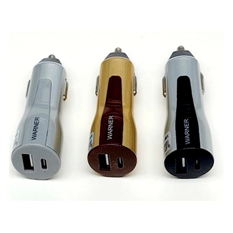 Car Adapter USB + Type C (Oil Finish)