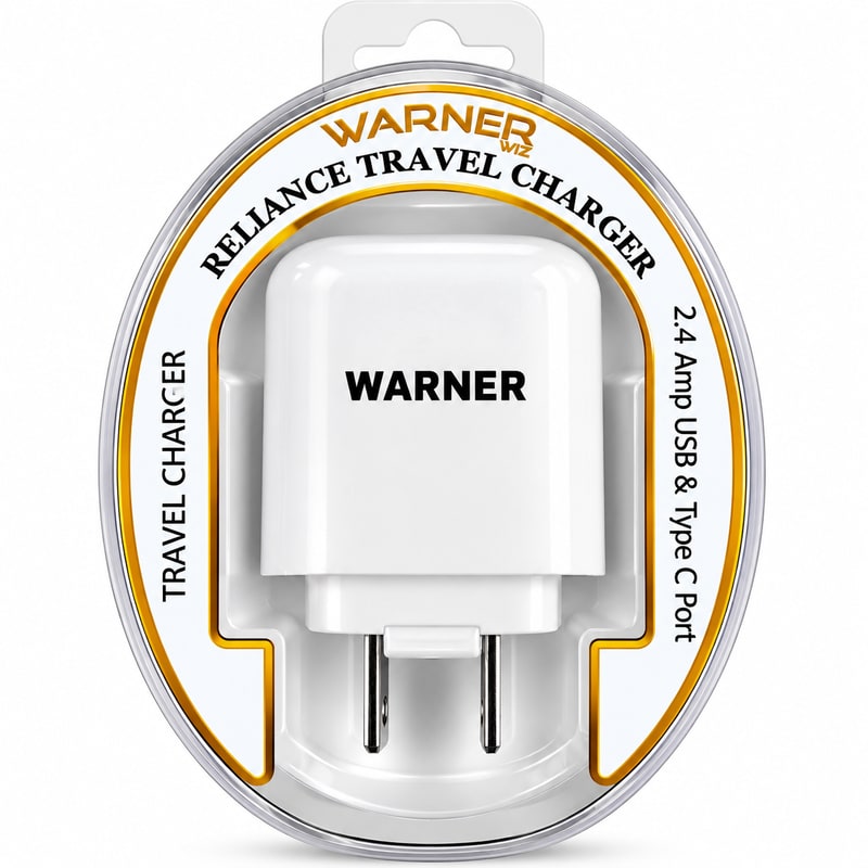 Home/Travel Adapter USB + Type C (Hanging)