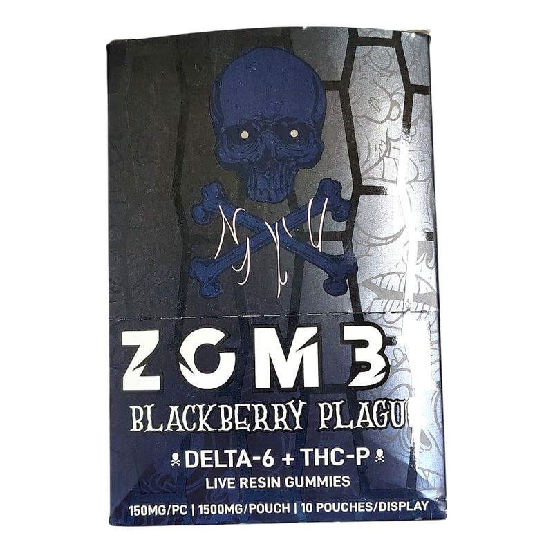 Zombi Death Drops Gummies D6 15000mg 10ct Box-Balckberry Plague