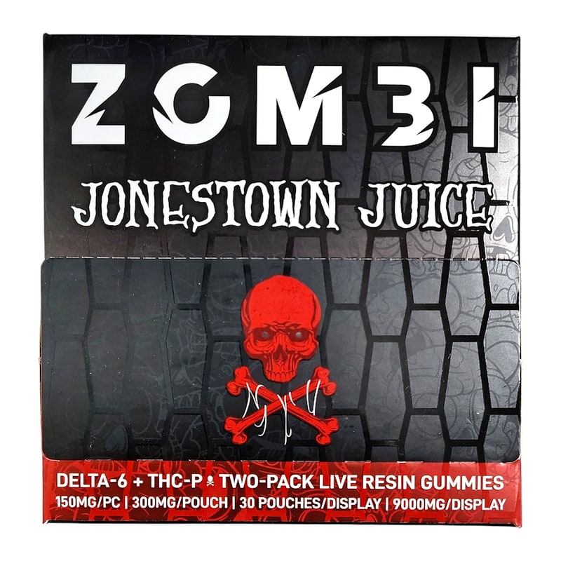 Zombi Death Drops Gummies D6 9000mg 30ct Box-Jonestown Juice