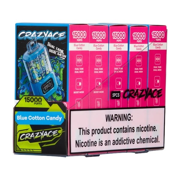 CRAZYACE 15000 Dual Tank Dual Mesh-Blue Cotton Candy