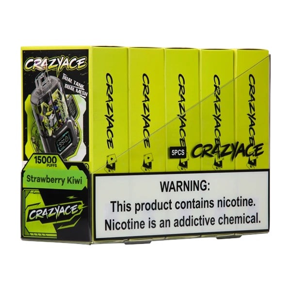 CRAZYACE 15000 Dual Tank Dual Mesh-Strawberry Kiwi