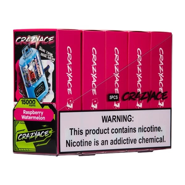 CRAZYACE 15000 Dual Tank Dual Mesh-Raspberry Watermelon