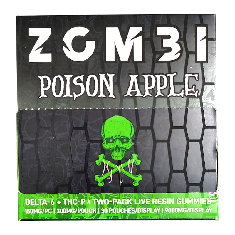Zombi Death Drops Gummies D6 9000mg 30ct Box-Poison Apple