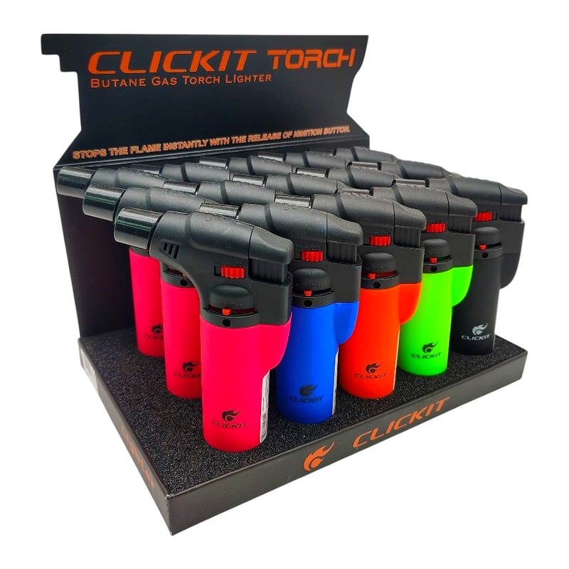 Click It Torch Lighter Single Rubber Grip GH-10877