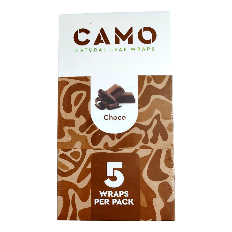 Camo Natural Leaf Wraps 5ct 25pk Box-Choco
