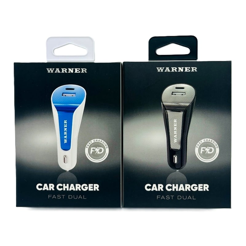 Fast Charging Car Adapter USB + Type C Port