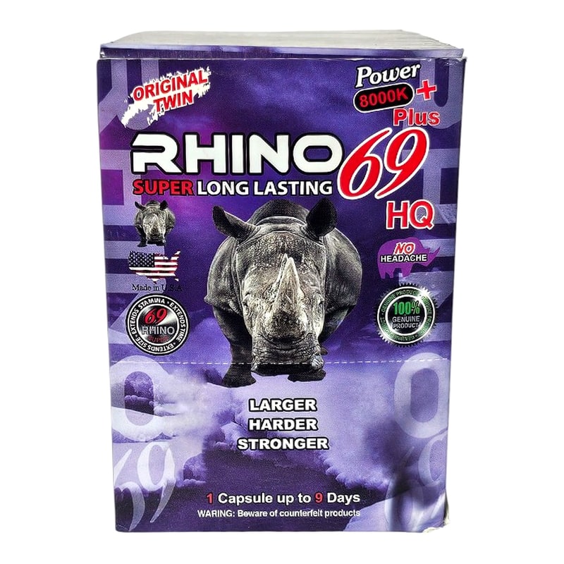Rhino 69 Power 8000k Plus 2ct 24pk