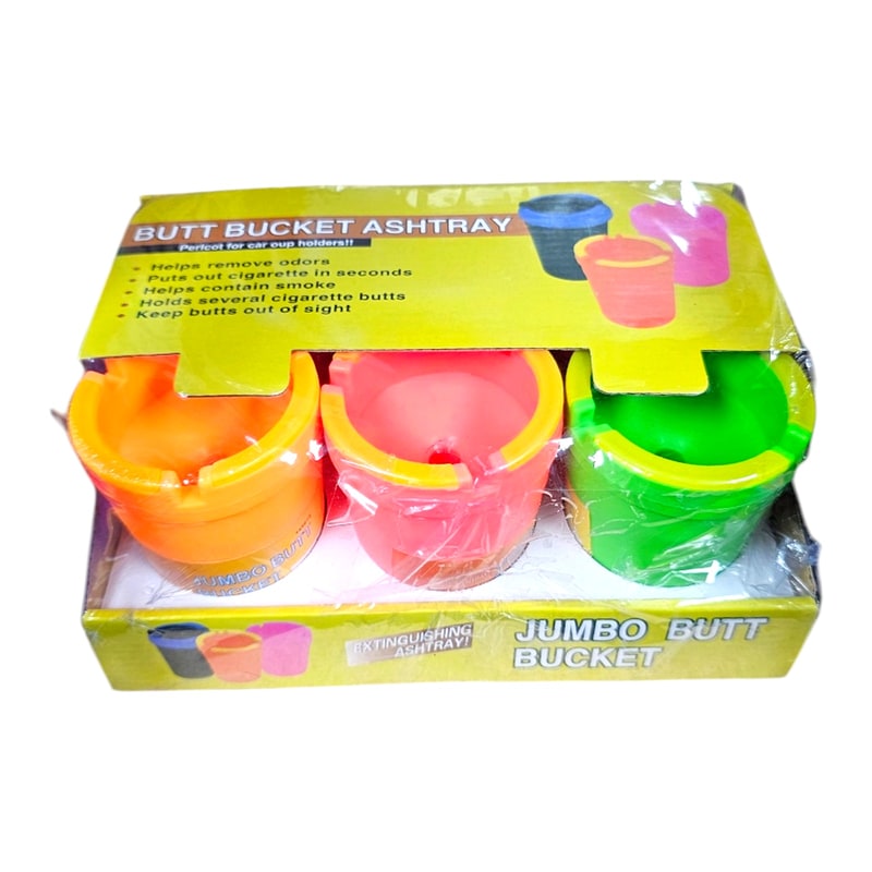Jumbo Butt Bucket Glow Neon Ashtray 6ct