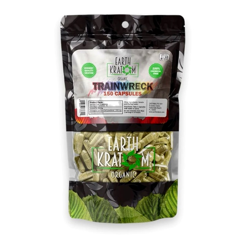 Earth Kratom 150ct Capsules-Trainwreck