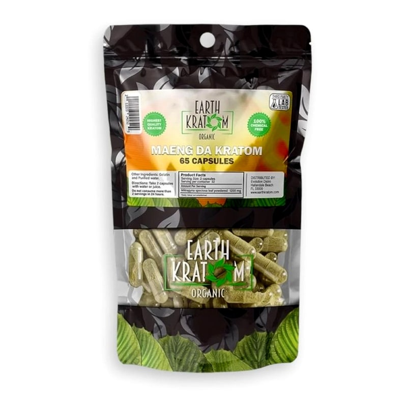 Earth Kratom 65ct Capsules-Green Maeng Da