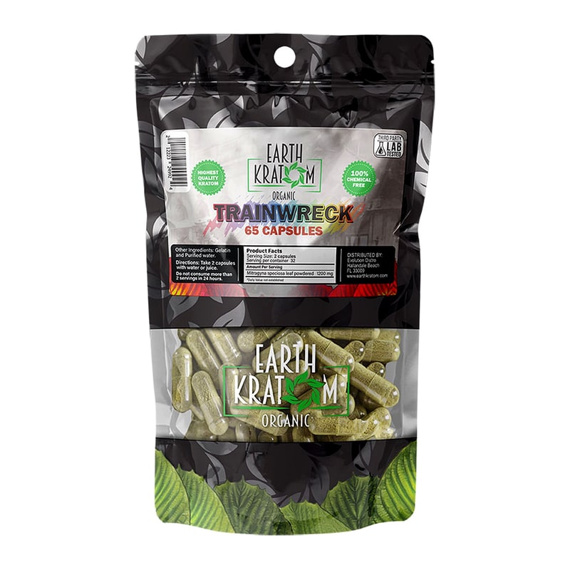 Earth Kratom 65ct Capsules-Trainwreck