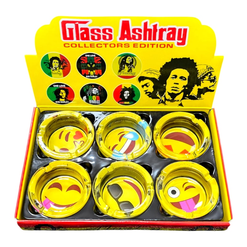 Smiley Glass Ashtray 110 6ct