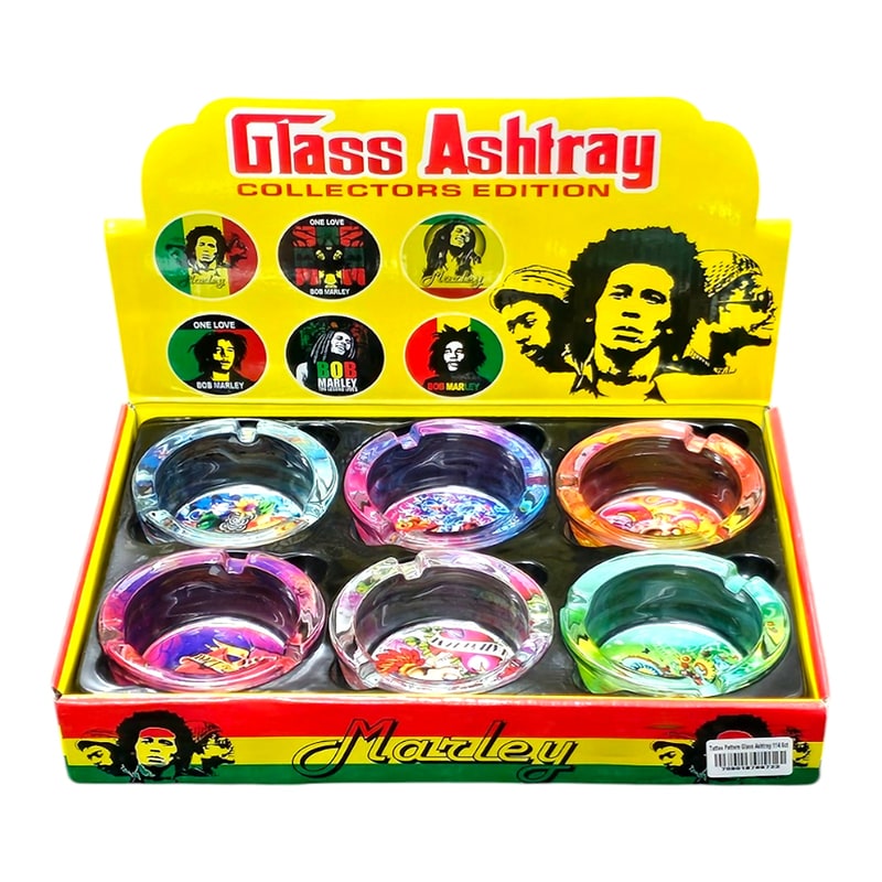 Tattoo Pattern Glass Ashtray 114 6ct