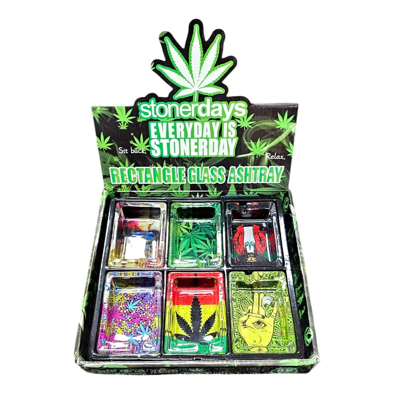 Leaf Glass Ashtray 113 6ct