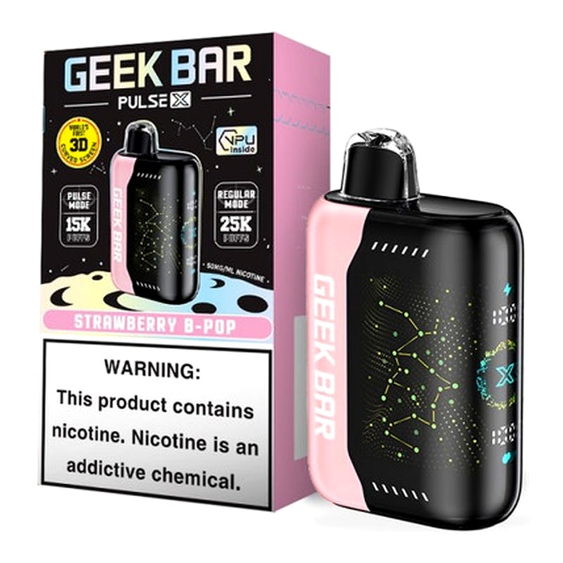 Geek Bar Pulse X 25000 5ct Box - Strawberry B - Pop