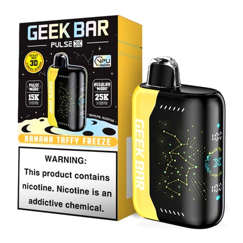 Geek Bar Pulse X 25000 5ct Box - Banana Taffy Freeze