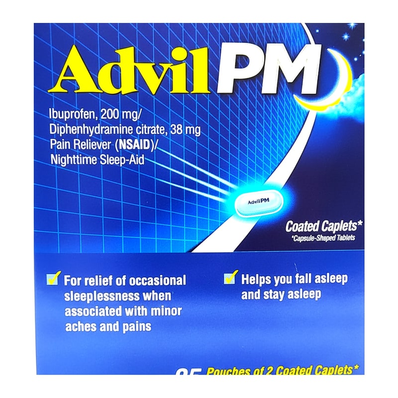 Advil PM Caplet 4102 25ct 2pk Box