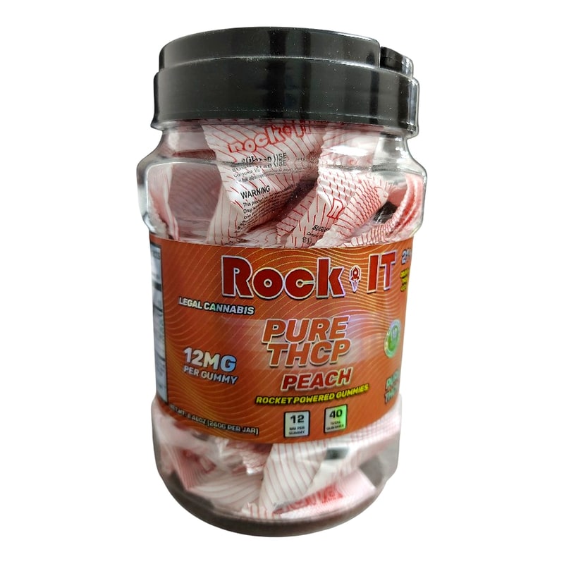 Rock It Pure THCP Gummies 12mg 40ct Jar-Peach