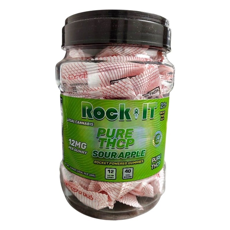 Rock It Pure THCP Gummies 12mg 40ct Jar-Sour Apple