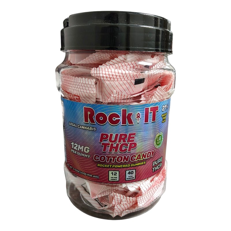 Rock It Pure THCP Gummies 12mg 40ct Jar-Cotton Candy