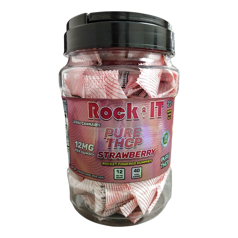Rock It Pure THCP Gummies 12mg 40ct Jar-Strawberry