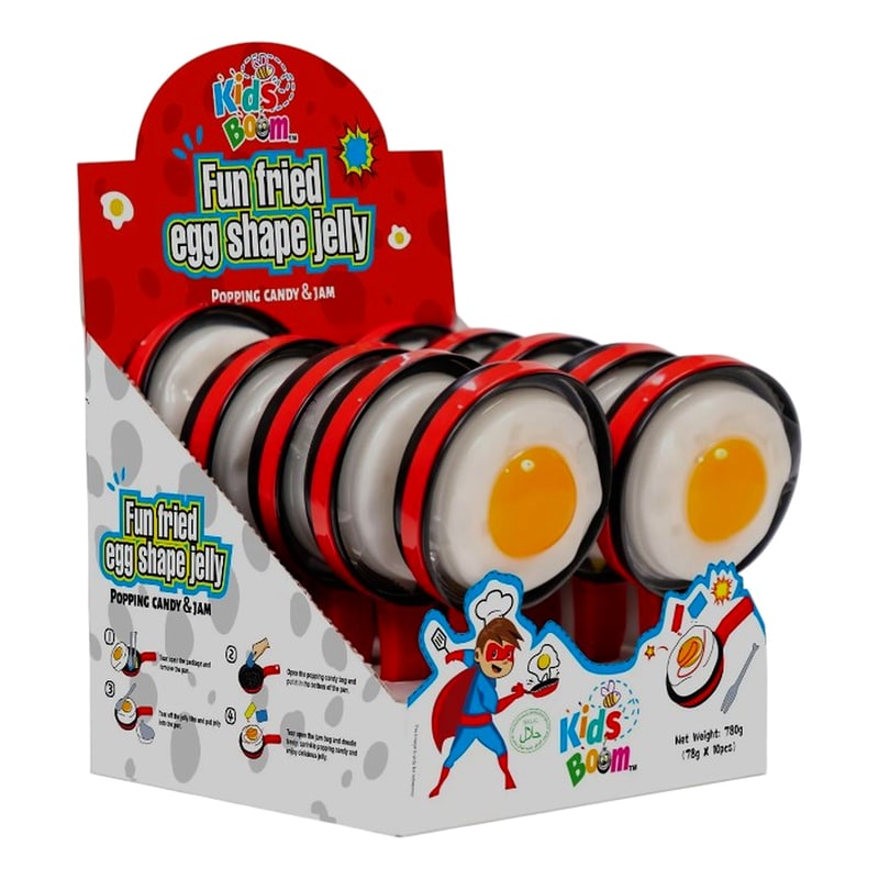 Kids Boom Fun Fried Egg Shape Jelly 10ct Box