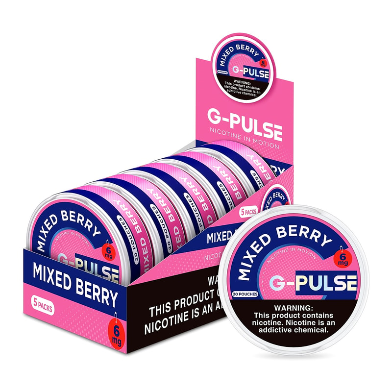 G-Pulse Nicotine Pouches 6mg 5ct Box-Mixed Berry