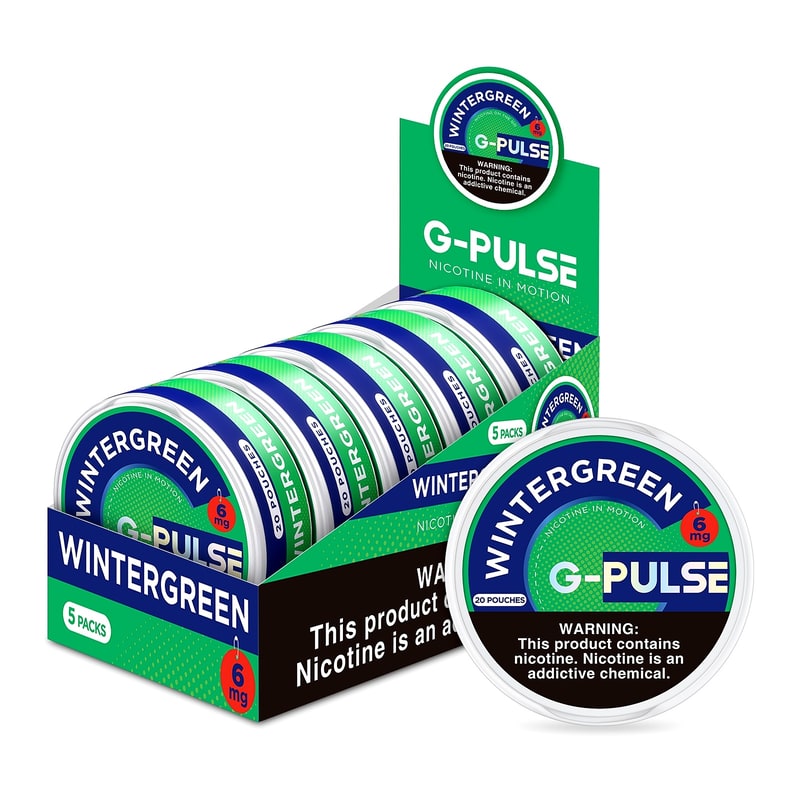 G-Pulse Nicotine Pouches 6mg 5ct Box-Wintergreen